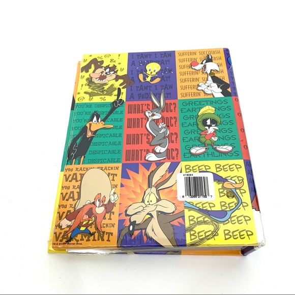 Vintage Looney Tunes Gang 1997 Taz Bugs Bunny 4x6 Pocket Memo Binder Photo Album - Picture 2 of 12